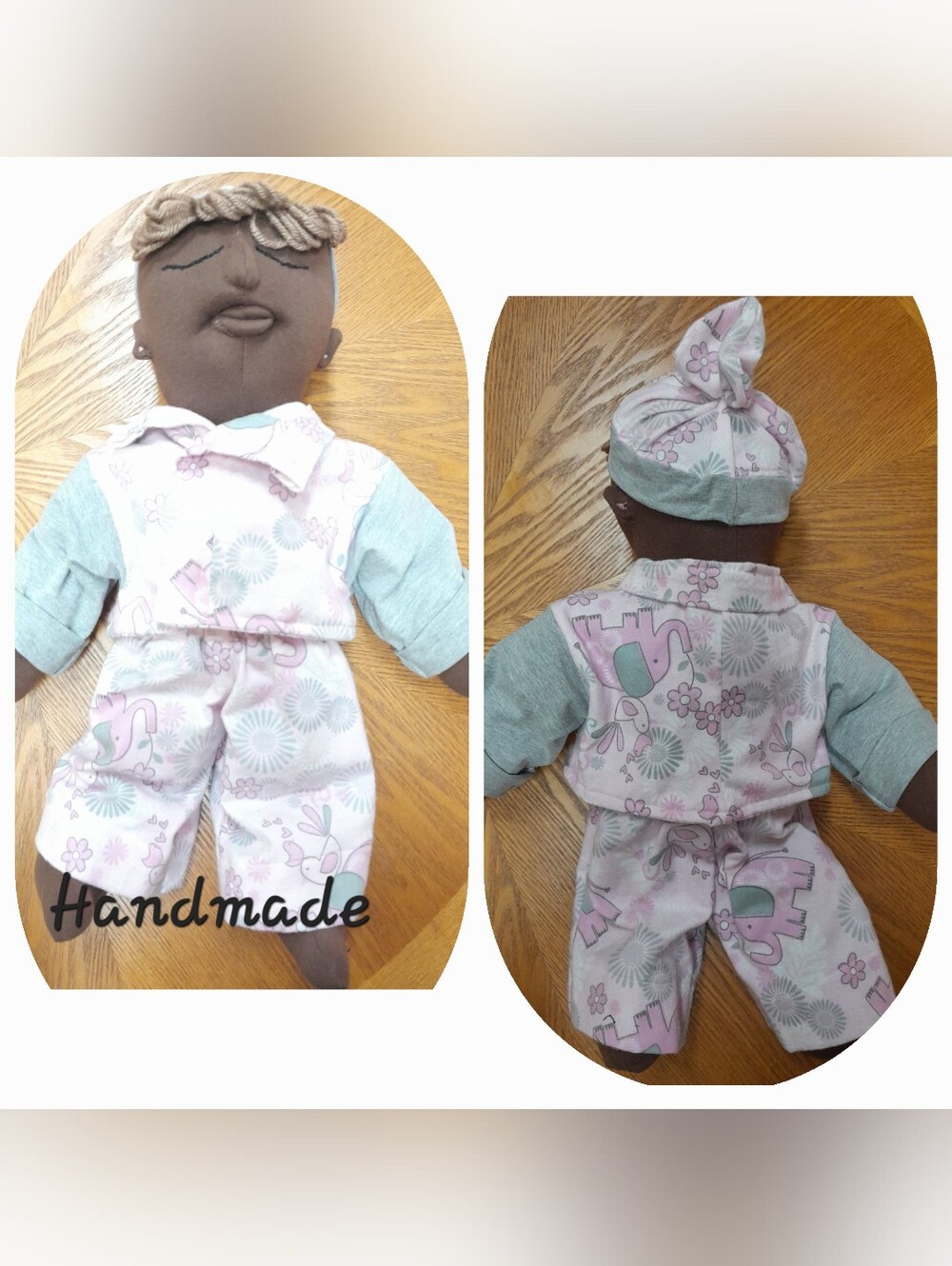 Handmade Adorable Brown Girl Doll NWT Size:18.5" Handmade